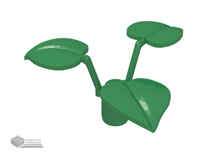 6255 – Plant Flower Stem 1 x 1 x 2/3 met 3 Large Leaves