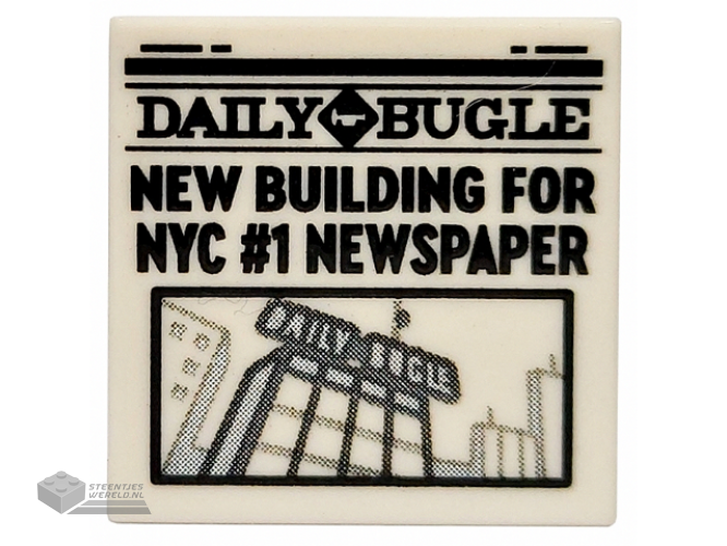 3068bpb1720 – Tile 2 x 2 with Groove with Newspaper ‘DAILY BUGLE’ and ‘NEW BUILDING FOR NYC #1 NEWSPAPER’ Pattern