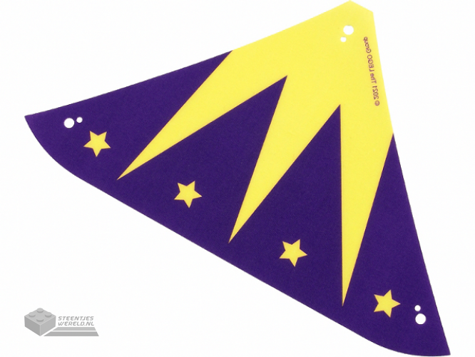 79303 – Cloth Tent / Roof Wide with Dark Purple and Bright Light Yellow Zigzag and Stars Pattern