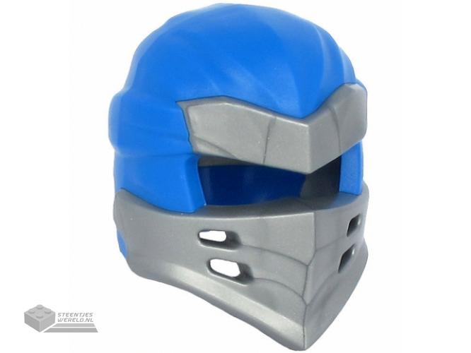 66953pb01 - Minifigure, Headgear Ninjago Wrap Type 7 with 4 Slits on Front and Blue Fabric Pattern