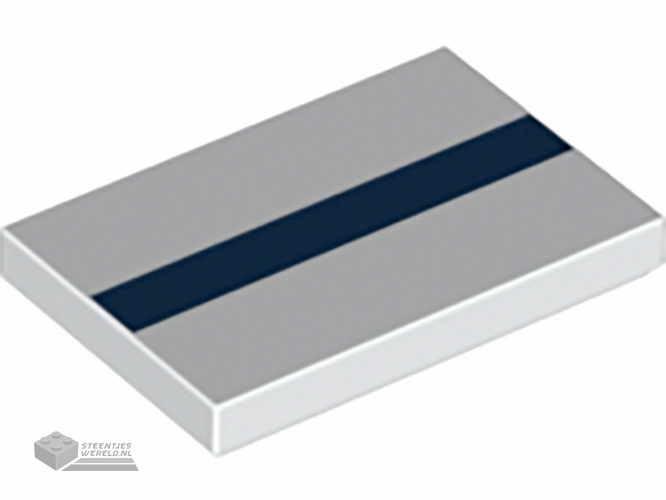 26603pb032 – Tile 2 x 3 with Dark Blue Stripe Pattern