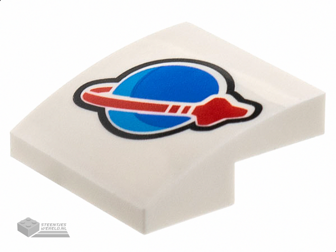 15068pb403 – Slope, Curved 2 x 2 x 2/3 with Blue and Red Classic Space Logo Pattern