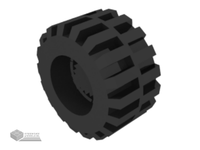 87697 – Tire 21mm D. x 12mm – Offset Tread klein breed, Band rondom middenstuk of Tread