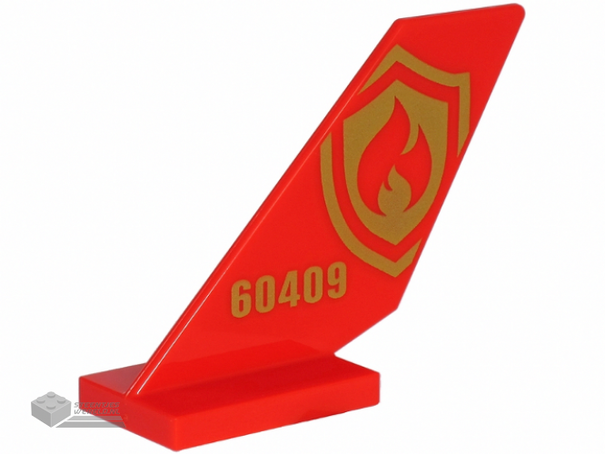 6239pb093 – Tail Shuttle with Gold '60409' and Fire Logo with Flame and Shield Pattern on Both Sides