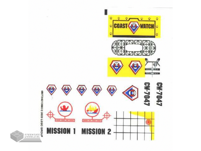 7047stk01 - Sticker Sheet for Set 7047 - (48072/4213980)