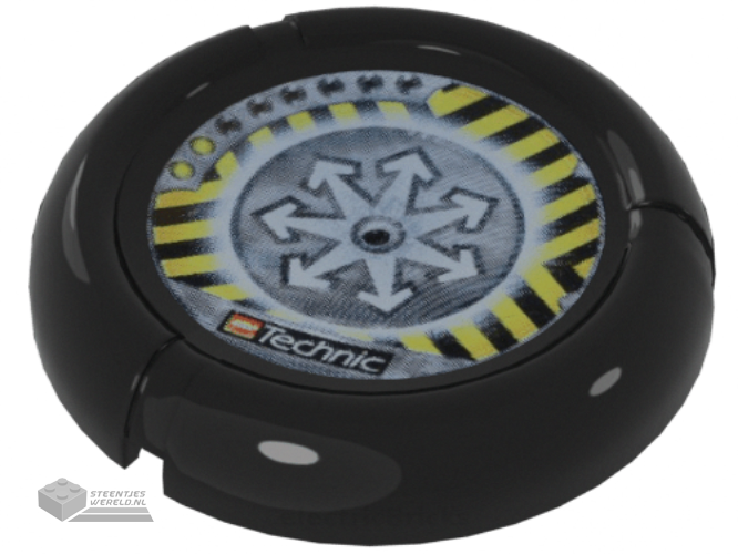 32171pb031 – Throwbot / Slizer Disk, Jet / Judge with 2 Pips, Technic Logo, and Radiating Arrows and Danger Stripes Logo Pattern