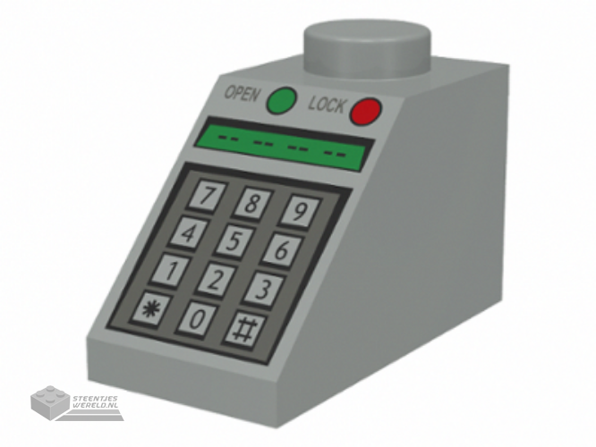 3040pb010 – Slope 45 2 x 1 with Green and Red Buttons and Keypad Pattern