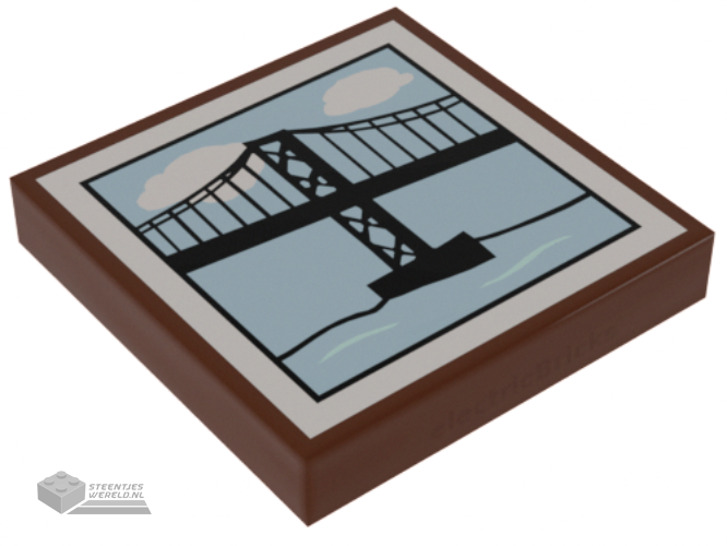 3068bpb0674 – Tile 2 x 2 with Groove with Suspension Bridge Pattern