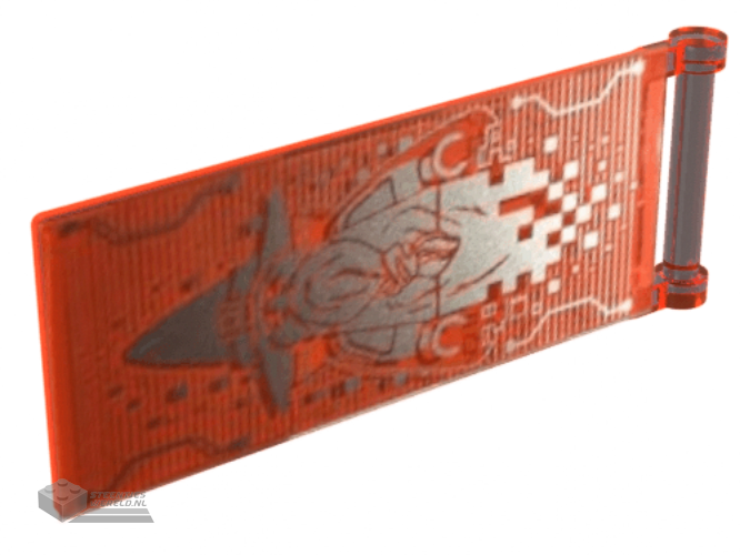 30292pb025 – Flag 7 x 3 with Bar Handle with Merlok Hologram Pattern
