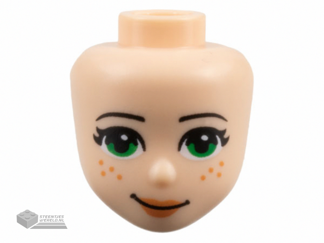 37292 – Mini Doll, Head Friends with Green Eyes, Peach Lips and Freckles Pattern