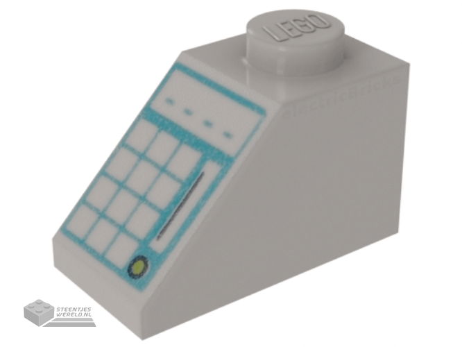 3040pb027 - Slope 45 2 x 1 with Light Aqua Keypad on Medium Azure Background Pattern