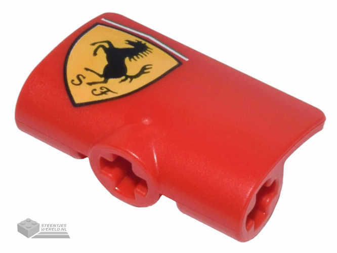 71682pb005R – Technic, Panel Curved 2 x 3 x 1 with Ferrari Logo Black Horse on Yellow Shield Pattern Model Right Side