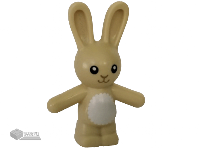 66965pb01 – Bunny / Rabbit Standing with Black Eyes, Dark Tan Nose and Mouth and White Stomach Pattern