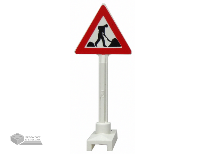 649pb10b – Road Sign Triangle with Thin Worker and 2 Piles Pattern