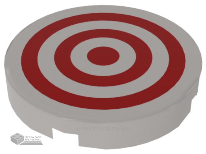 14769pb186 – Tile, Round 2 x 2 with Bottom Stud Holder with Red Circles Pattern