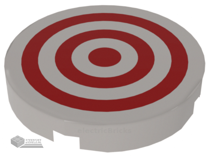 14769pb186 - Tile, Round 2 x 2 with Bottom Stud Holder with Red Circles Pattern