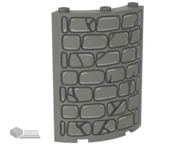 30562px1 – Cylinder Quarter 4 x 4 x 6 with Stone Wall Pattern