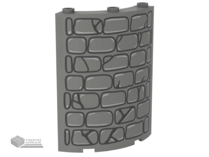 30562px1 - Cylinder Quarter 4 x 4 x 6 with Stone Wall Pattern