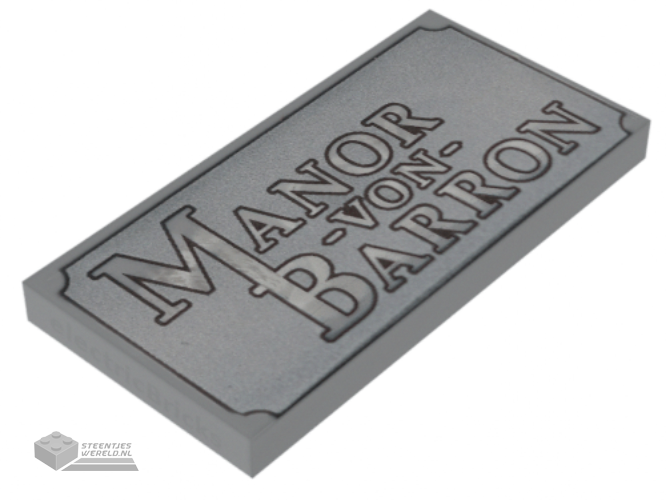 87079pb0708 – Tile 2 x 4 with 'Manor von Barron' Pattern