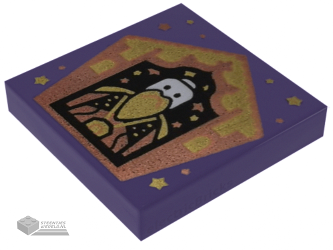 Tile 2 x 2 with Groove with HP Chocolate Frog Card Rowena Ravenclaw Pattern  : Part 3068bpb1740