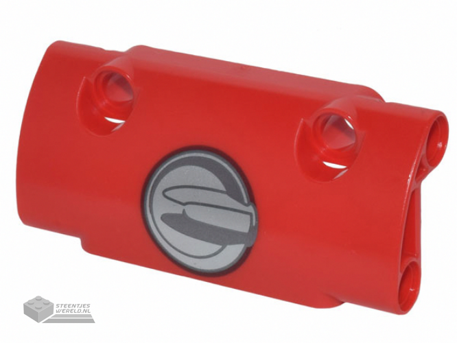 24119pb020 - Technic, Panel Curved 7 x 3 with 2 Pin Holes through Panel Surface with Silver and Black Circle Tank Cap Pattern
