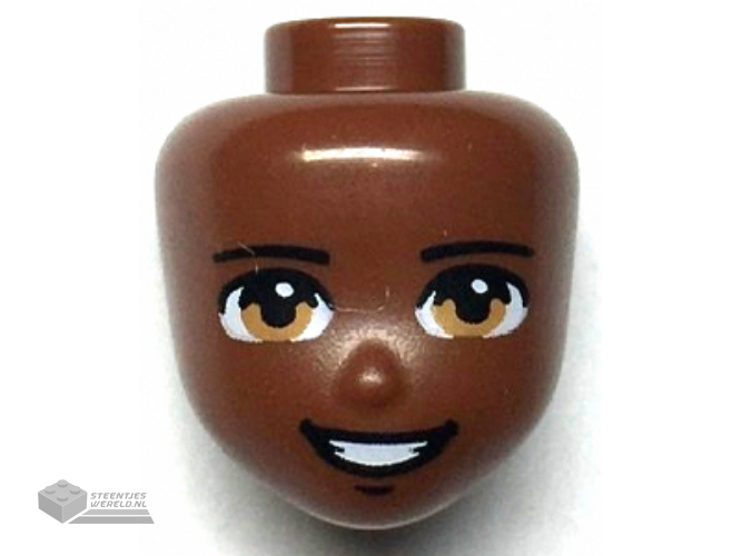 80075 – Mini Doll, Head Friends with Dark Tan Eyes, Black Eyebrows and Open Mouth Smile Pattern