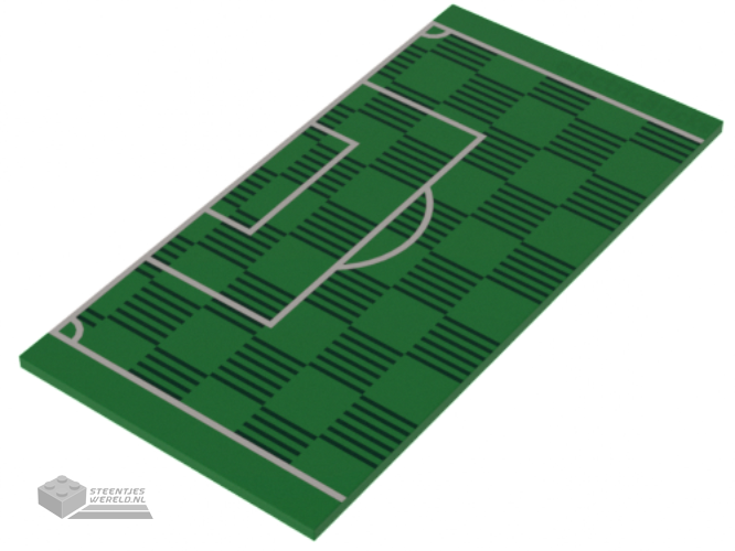 90498pb16 - Tile 8 x 16 with Bottom Tubes with Soccer (Football) Pitch Goal Box and Penalty Area Pattern