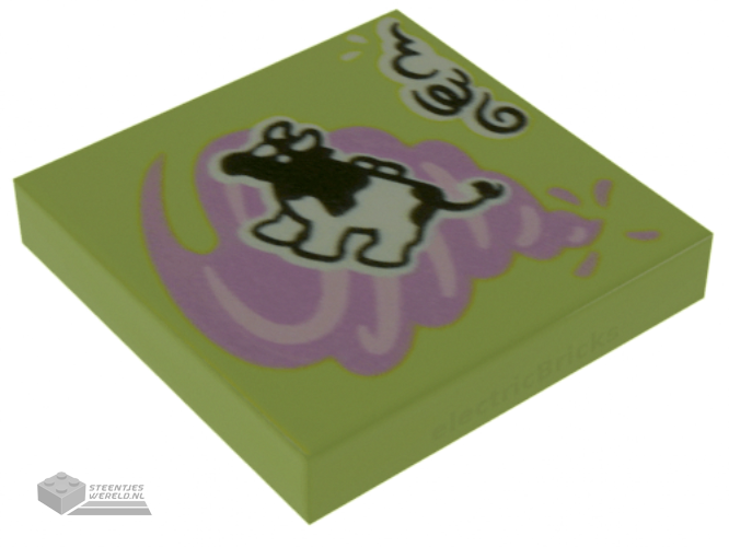 3068bpb1594 – Tile 2 x 2 with Groove with BeatBit Album Cover – Cow in Medium Lavender Tornado Pattern