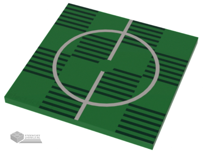 10202pb014 – Tile 6 x 6 with Bottom Tubes with Soccer (Football) Pitch Center Circle Pattern