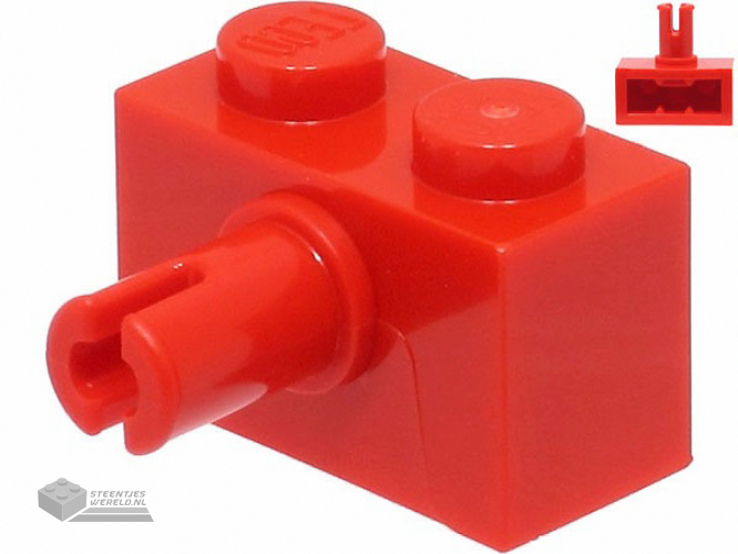 44865 – Steen, aangepast 1 x 2 met pin en onderkant nop houder