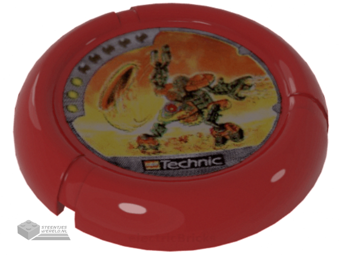 32171pb008 – Throwbot / Slizer Disk, Torch / Fire with 3 Pips, Technic Logo, and Robot Throwing Disk Pattern