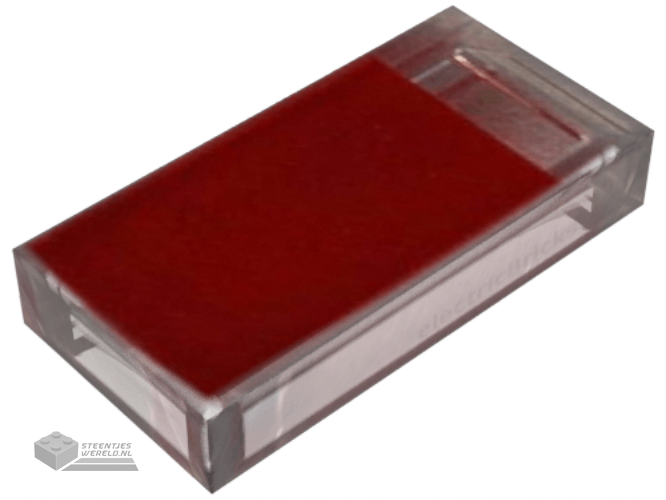 3069bpb0908 – Tile 1 x 2 with Groove with Red Rectangle Pattern