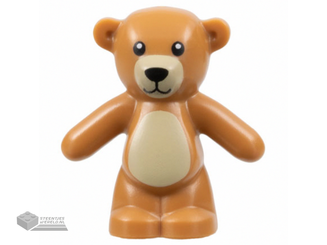 98382pb001 – Teddy Bear with Black Eyes, Nose and Mouth and Tan Stomach and Muzzle Pattern