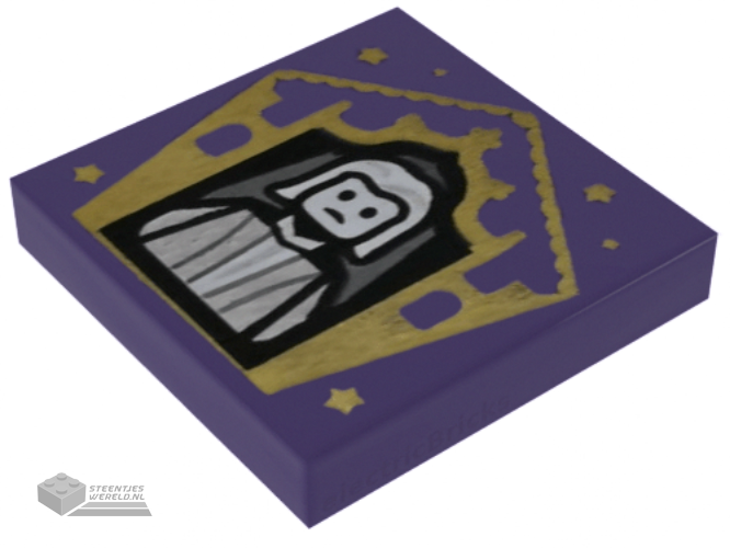 3068bpb1739 – Tile 2 x 2 with Groove with Chocolate Frog Card Nicholas Flamel Pattern