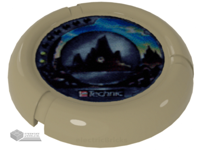 32171pb043 – Throwbot / Slizer Disk, Granite / Rock with 2 Pips, Technic Logo, and Rock Silhouette Logo Pattern