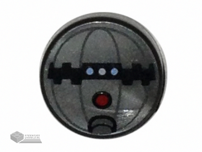 98138pb008 – Tile, Round 1 x 1 with Thermal Detonator Pattern