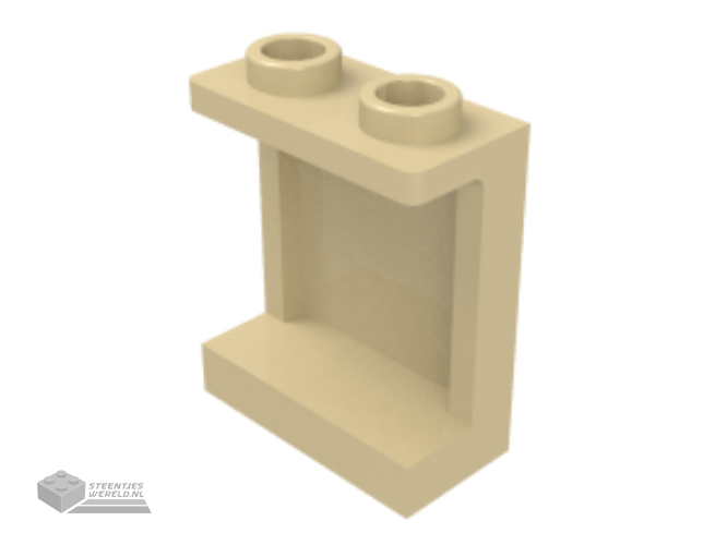 87552 – paneel 1 x 2 x 2 met zijkant steunen – holle noppen