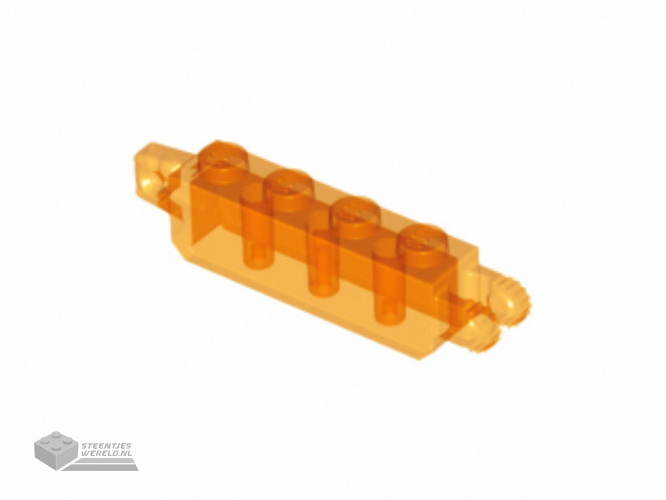 30387 – Scharnier Steen 1 x 4 Locking met 1 Finger Vertical uiteindes en 2 Fingers Vertical uiteindes, 9 Teeth