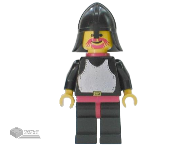 cas322 - Breastplate - Black, Black Legs with Red Hips, Black Neck-Protector, Red Plastic Cape
