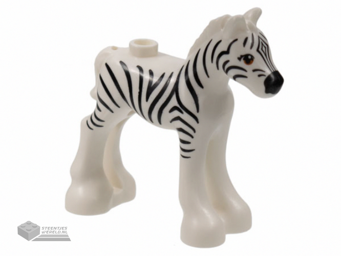 11241pb08 – Horse, Friends, Foal with Dark Orange Eyes, Black Eyebrows, and Zebra Stripes Pattern