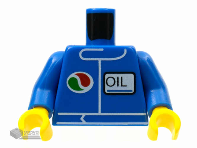973pb0106c01 – Torso Octan Logo and 'OIL' Pattern (Undetermined Type) / Blue Arms / Yellow Hands