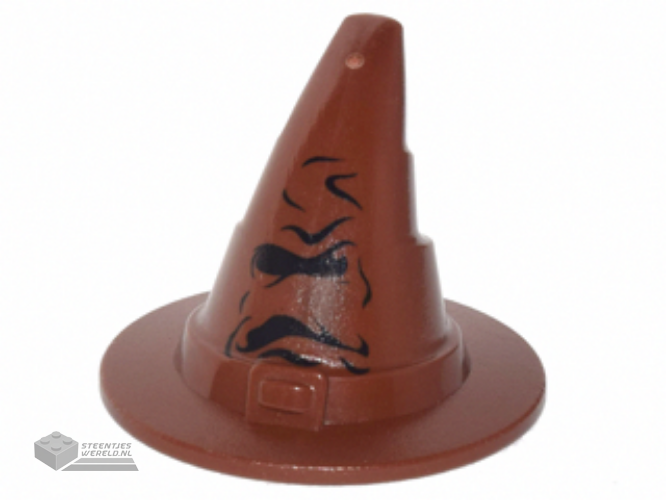 6131pb05 – Minifigure, Headgear Hat, Wizard / Witch with Black HP Sorting Hat Pattern