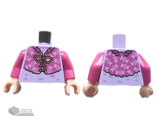 973pb4366c01 – Torso Dark Pink Jacket with Candies over Lavender Sweater Pattern / Dark Pink Arms / Light Nougat Hands