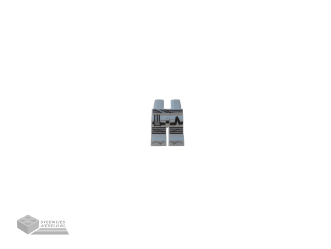970c00pb0909 - Hips and Legs with Black Coattails, Light Bluish Gray Sash, Knee Wrappings, and Zori Sandals Pattern