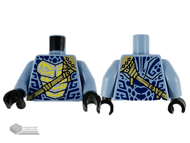 973pb4158c01 – Torso Dark Blue Scales, Dark Tan Crossbelt and Yellow Lines Pattern / Sand Blue Arms / Black Hands