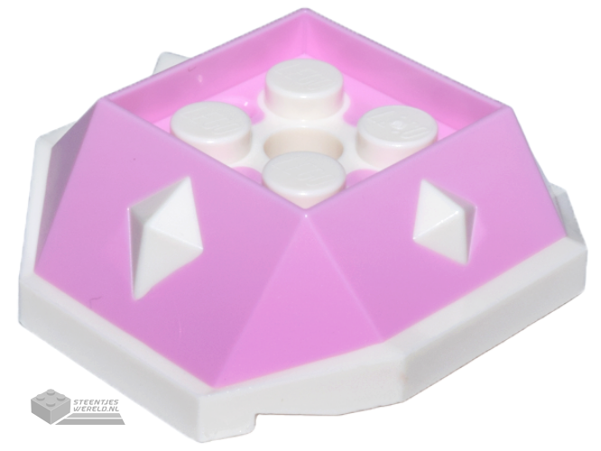 67931pb01 – Shell with 4 Recessed Studs and Hole with Molded White Bottom and Spikes Pattern