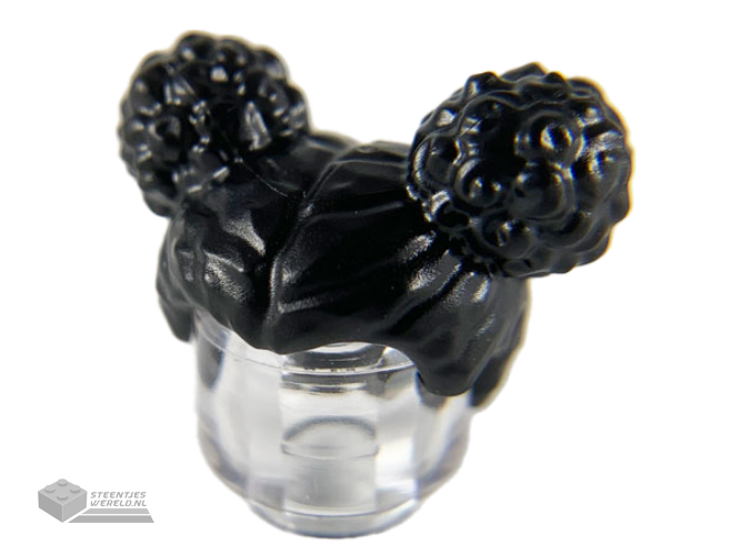 65579 – Minifigure, Hair Female, Parted in Middle met 2 Buns op bovenkant