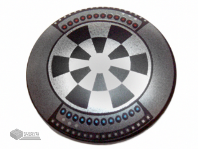 75902pb07 – Minifigure, Shield Circular Convex Face with Dart Board (Dejarik Hologame Board) Pattern