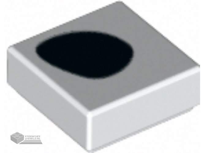 3070bpb218 - Tile 1 x 1 with Groove with Black Dalmatian Spot Pattern