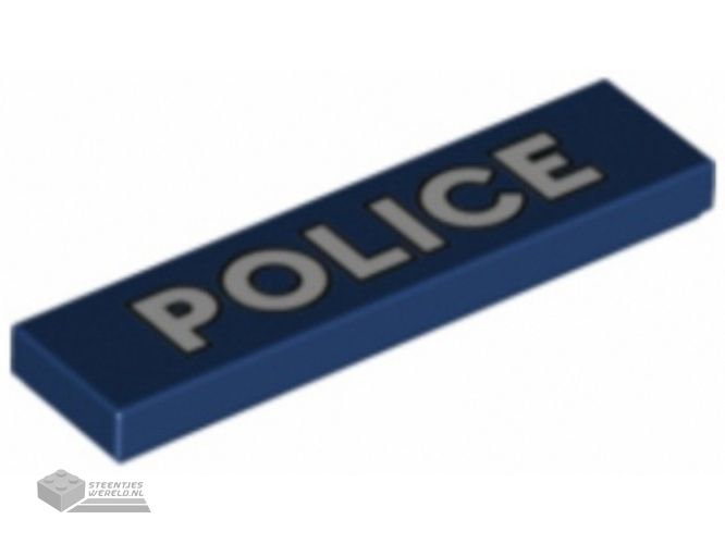 2431pb660 – Tile 1 x 4 with White ‘POLICE’ with Black Outline Pattern